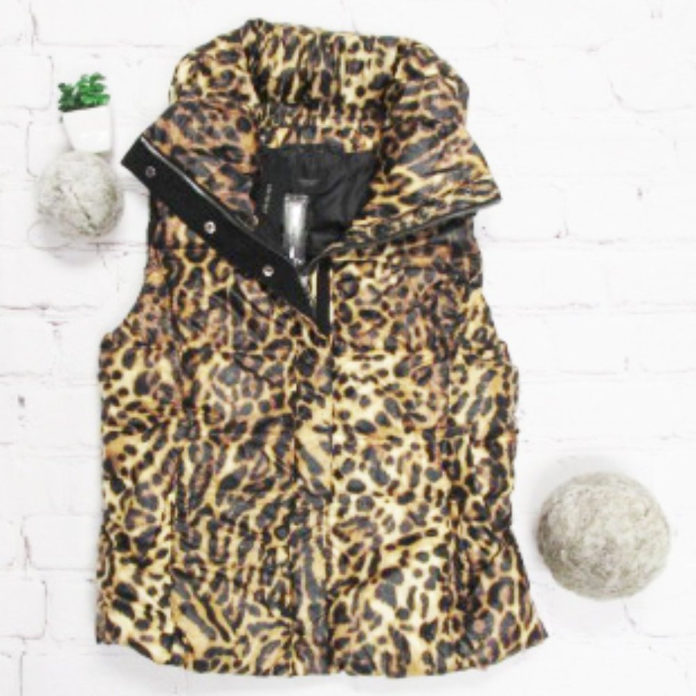 Super Cute Coatology Leopard Skin Packable Puffer Vest